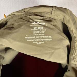 L.L.Bean Women's 2X Olive Green Hooded Mountain Classic Windbreaker Jacket